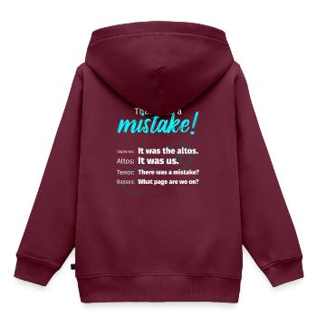Choir Director There was a mistake Soprano Bass - Kinder Premium Organic Hoodie - Burgunderrot - Hinten - AI Model Kid Female (0cm)