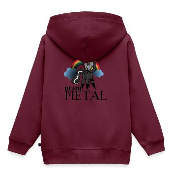 death metal - Kinder Premium Organic Hoodie - Burgunderrot - Hinten - AI Model Kid Female (0cm)