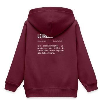 Lehrerin Schule Klasse Kaffee Schüler Student - Kinder Premium Organic Hoodie - Burgunderrot - Hinten - AI Model Kid Female (0cm)