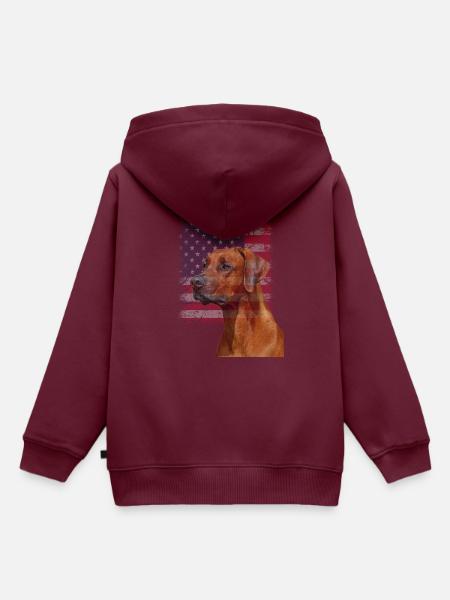 Rhodesian Ridgeback - Kinder Premium Organic Hoodie - Burgunderrot
