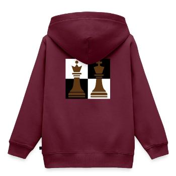 Schach - Kinder Premium Organic Hoodie - Burgunderrot - Hinten - AI Model Kid Female (0cm)