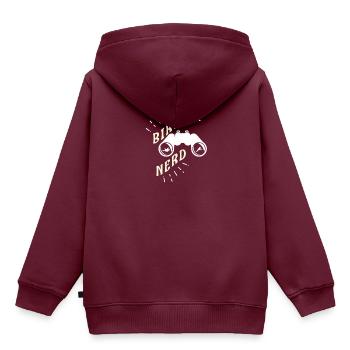 Vogelkunde Vogel Ornithologie Beobachten Geschenk - Kinder Premium Organic Hoodie - Burgunderrot - Hinten - AI Model Kid Female (0cm)