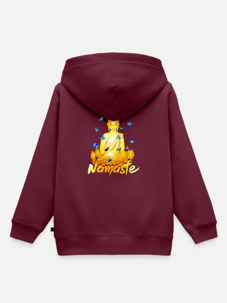 Namaste Yoga Buddha - Kinder Premium Organic Hoodie - Burgunderrot