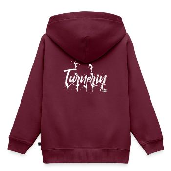 Turnerin Turnen Geschenk Idee Sport Leidenschaft - Kinder Premium Organic Hoodie - Burgunderrot - Hinten - AI Model Kid Female (0cm)