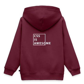 CSS ist großartig - Kinder Premium Organic Hoodie - Burgunderrot - Hinten - AI Model Kid Female (0cm)