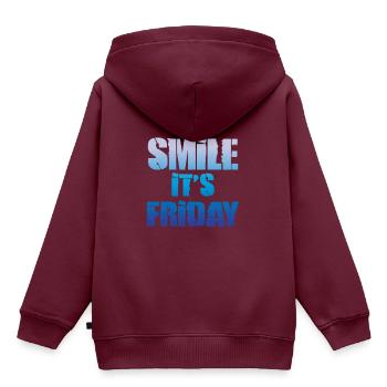 Es ist Freitag - Kinder Premium Organic Hoodie - Burgunderrot - Hinten - AI Model Kid Female (0cm)