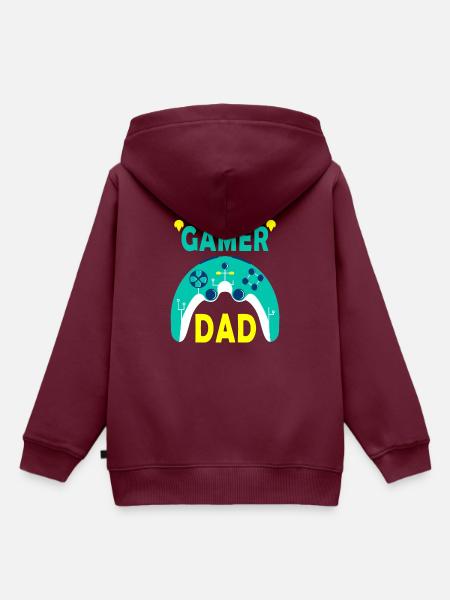 Gamer Dad - Kinder Premium Organic Hoodie - Burgunderrot