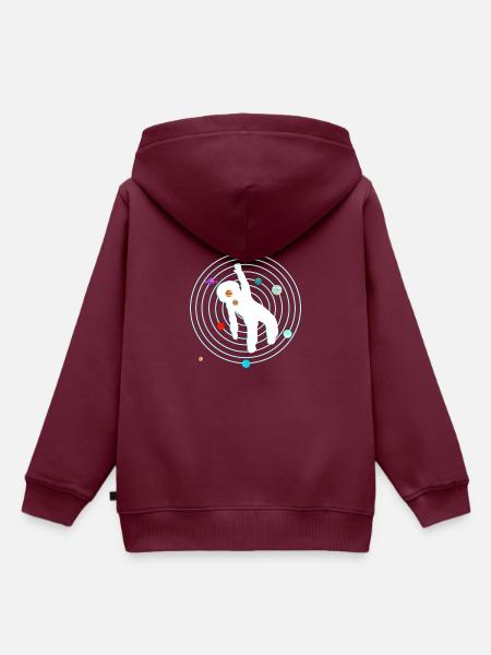 Astronaut im Sonnensystem - Kinder Premium Organic Hoodie - Burgunderrot