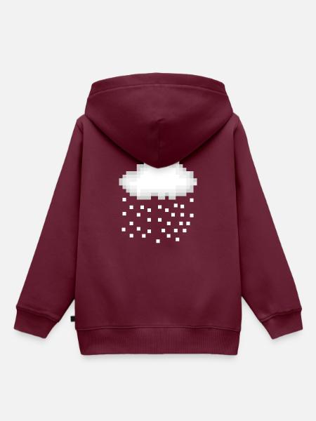 Schnee Pixel - Kinder Premium Organic Hoodie - Burgunderrot