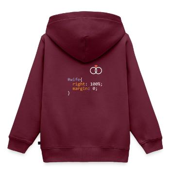 CSS #Wife Right 100 - Kinder Premium Organic Hoodie - Burgunderrot - Hinten - AI Model Kid Female (0cm)