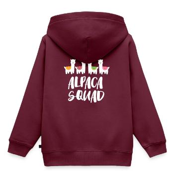 alpaka - Kinder Premium Organic Hoodie - Burgunderrot - Hinten - AI Model Kid Female (0cm)