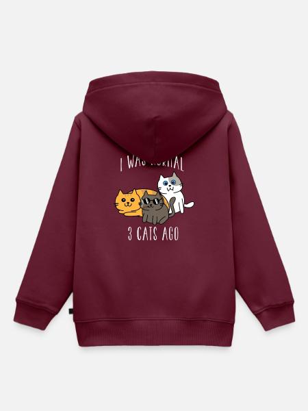 Katze lustiges Geschenk - Kinder Premium Organic Hoodie - Burgunderrot
