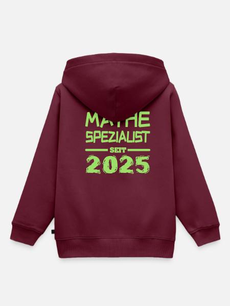 Mathespezialist 2025 - Kinder Premium Organic Hoodie - Burgunderrot