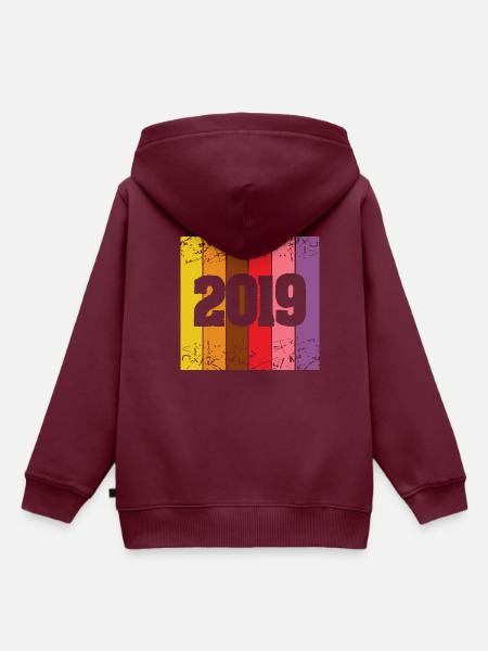 2019 2019 - Kinder Premium Organic Hoodie - Burgunderrot