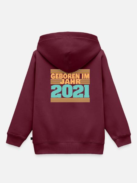 im 2021 - Kinder Premium Organic Hoodie - Burgunderrot