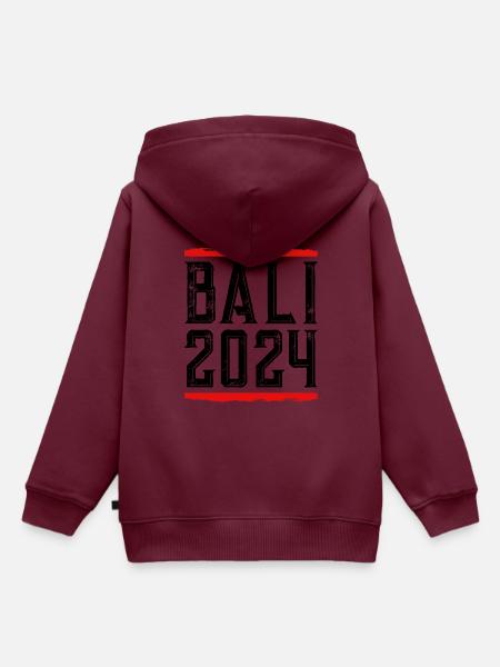 Bali 2024 - Kinder Premium Organic Hoodie - Burgunderrot
