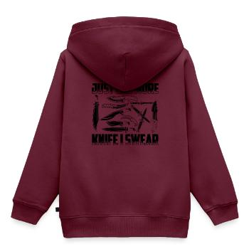 Messer Sammler Geschenke | Antike Messer Sammeln - Kinder Premium Organic Hoodie - Burgunderrot - Hinten - AI Model Kid Female (0cm)