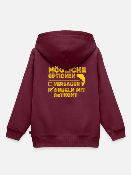 Geschenk für Anthony - Kinder Premium Organic Hoodie - Burgunderrot