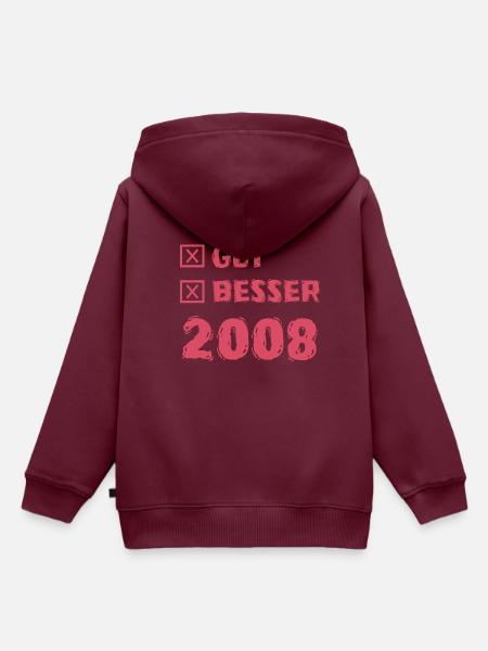 Jahr 2008 - Kinder Premium Organic Hoodie - Burgunderrot
