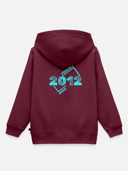 Jahr 2012 - Kinder Premium Organic Hoodie - Burgunderrot
