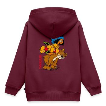 Yakari mit Bär - Kinder Premium Organic Hoodie - Burgunderrot - Hinten - AI Model Kid Female (0cm)