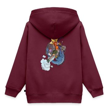 Spiel Mädchen - Kinder Premium Organic Hoodie - Burgunderrot - Hinten - AI Model Kid Female (0cm)