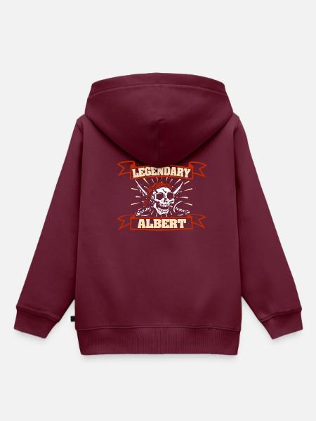 Albert - Kinder Premium Organic Hoodie - Burgunderrot