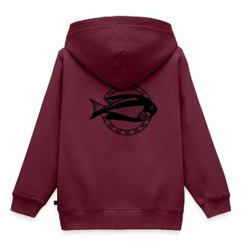 Fisch Aquarium Meerestier Klima Umweltschutz - Kinder Premium Organic Hoodie - Burgunderrot - Hinten - AI Model Kid Female (0cm)