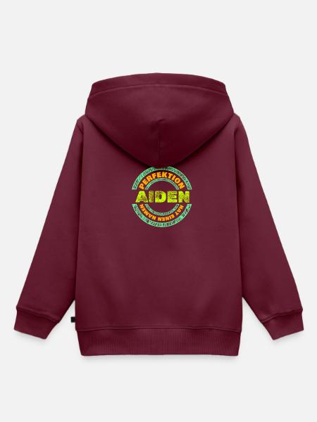 Vorname Aiden - Kinder Premium Organic Hoodie - Burgunderrot