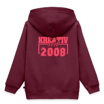 seit 2008 - Kinder Premium Organic Hoodie - Burgunderrot - Hinten - AI Model Kid Female (0cm)