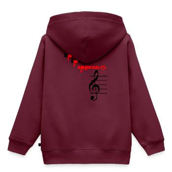 born to be soprano hohes c Chor singen Sängerin - Kinder Premium Organic Hoodie - Burgunderrot - Hinten - AI Model Kid Female (0cm)