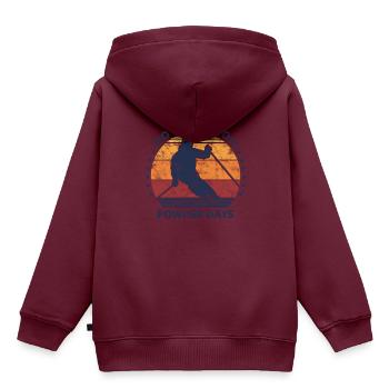 Skifahrer Spruch Keine Freunde bei Pulverschnee - Kinder Premium Organic Hoodie - Burgunderrot - Hinten - AI Model Kid Female (0cm)