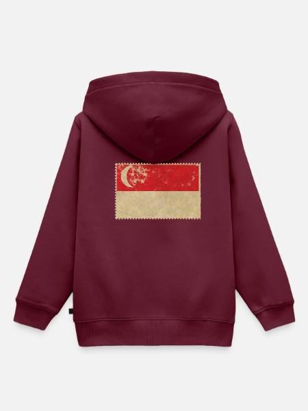 Singapur - Kinder Premium Organic Hoodie - Burgunderrot