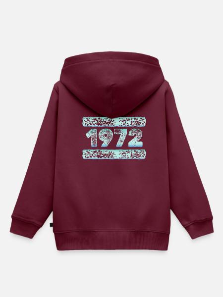 Jahr 1972 - Kinder Premium Organic Hoodie - Burgunderrot