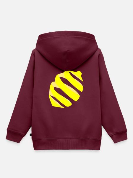 Zitrone - Kinder Premium Organic Hoodie - Burgunderrot