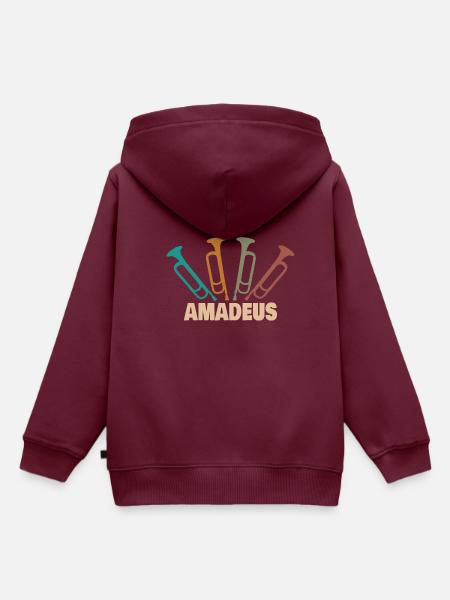 Blasinstrument Amadeus - Kinder Premium Organic Hoodie - Burgunderrot