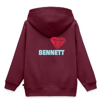 Edel Bennett - Kinder Premium Organic Hoodie - Burgunderrot - Hinten - AI Model Kid Female (0cm)