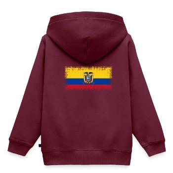 Ecuador - Kinder Premium Organic Hoodie - Burgunderrot - Hinten - AI Model Kid Female (0cm)