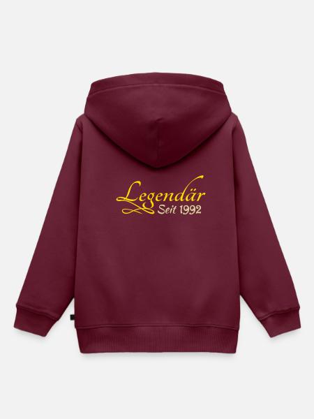 Jahr 1992 - Kinder Premium Organic Hoodie - Burgunderrot