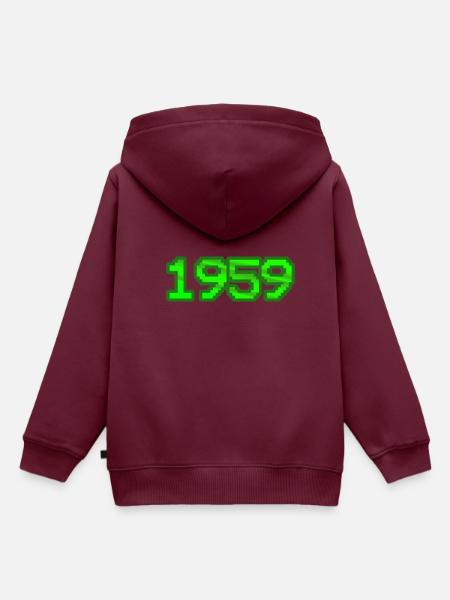 1959 - Kinder Premium Organic Hoodie - Burgunderrot