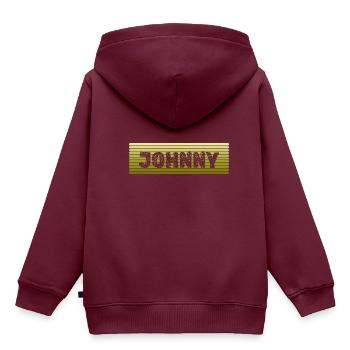 Retro Johnny - Kinder Premium Organic Hoodie - Burgunderrot - Hinten - AI Model Kid Female (0cm)