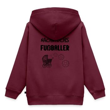 Nachwuchs Fußballer Geschenkidee Geburt Nachwuchs - Kinder Premium Organic Hoodie - Burgunderrot - Hinten - AI Model Kid Female (0cm)