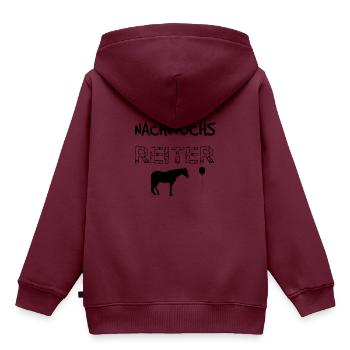 Nachwuchs Reiter - Geschenkidee Geburt Pferde - Kinder Premium Organic Hoodie - Burgunderrot - Hinten - AI Model Kid Female (0cm)