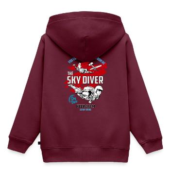Sky Diving, Fallschirmspringer - Kinder Premium Organic Hoodie - Burgunderrot - Hinten - AI Model Kid Female (0cm)
