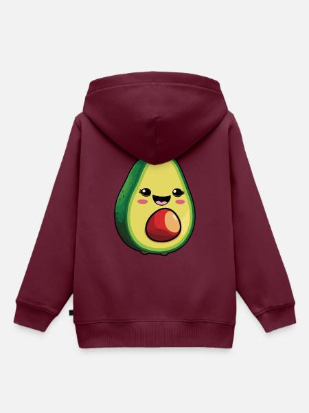Avokado Comic - Kinder Premium Organic Hoodie - Burgunderrot