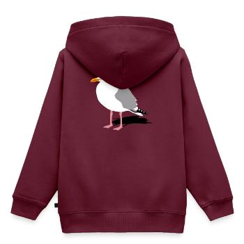 möwe seagull gull hafen segeln sailing hamburg - Kinder Premium Organic Hoodie - Burgunderrot - Hinten - AI Model Kid Female (0cm)