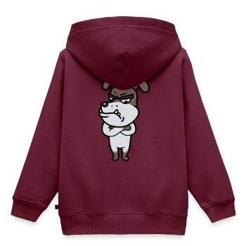 Grimmiger Wachhund Diensthund Kampfhund - Kinder Premium Organic Hoodie - Burgunderrot - Hinten - AI Model Kid Female (0cm)
