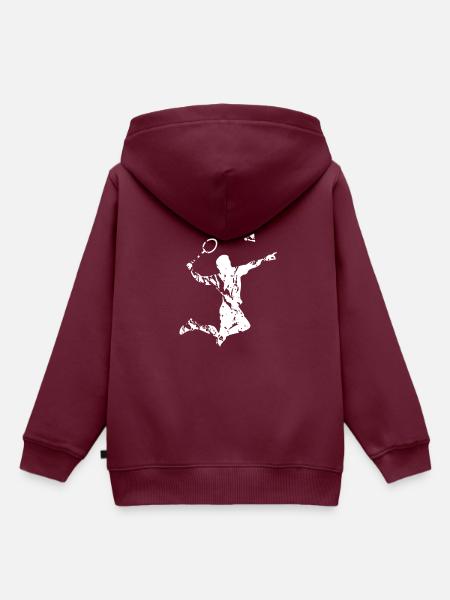 Badminton Federball Shuttlecock Geschenk - Kinder Premium Organic Hoodie - Burgunderrot