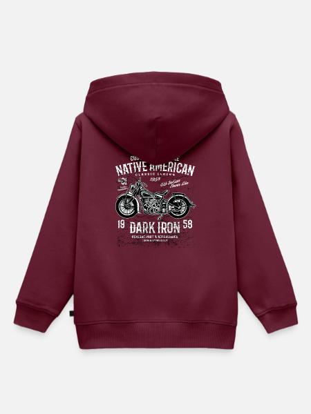 Dark Iron - Kinder Premium Organic Hoodie - Burgunderrot