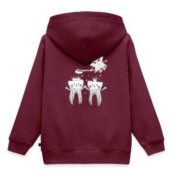 Gesunde Zähne - Kinder Premium Organic Hoodie - Burgunderrot - Hinten - AI Model Kid Female (0cm)